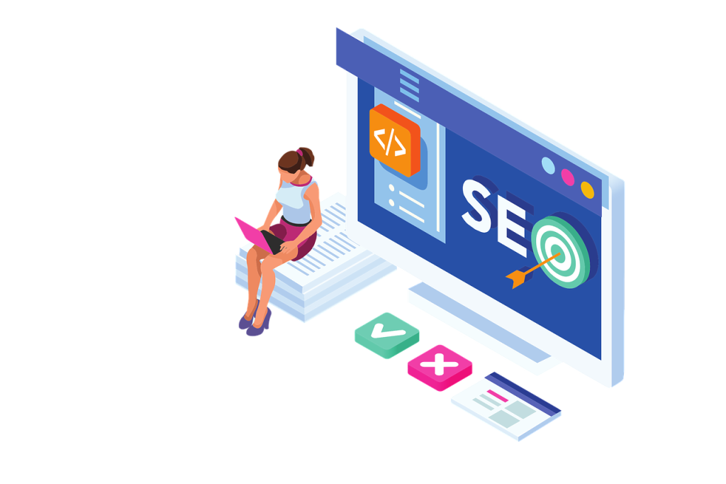 femme sur un ordinateur agence seo seine et marne