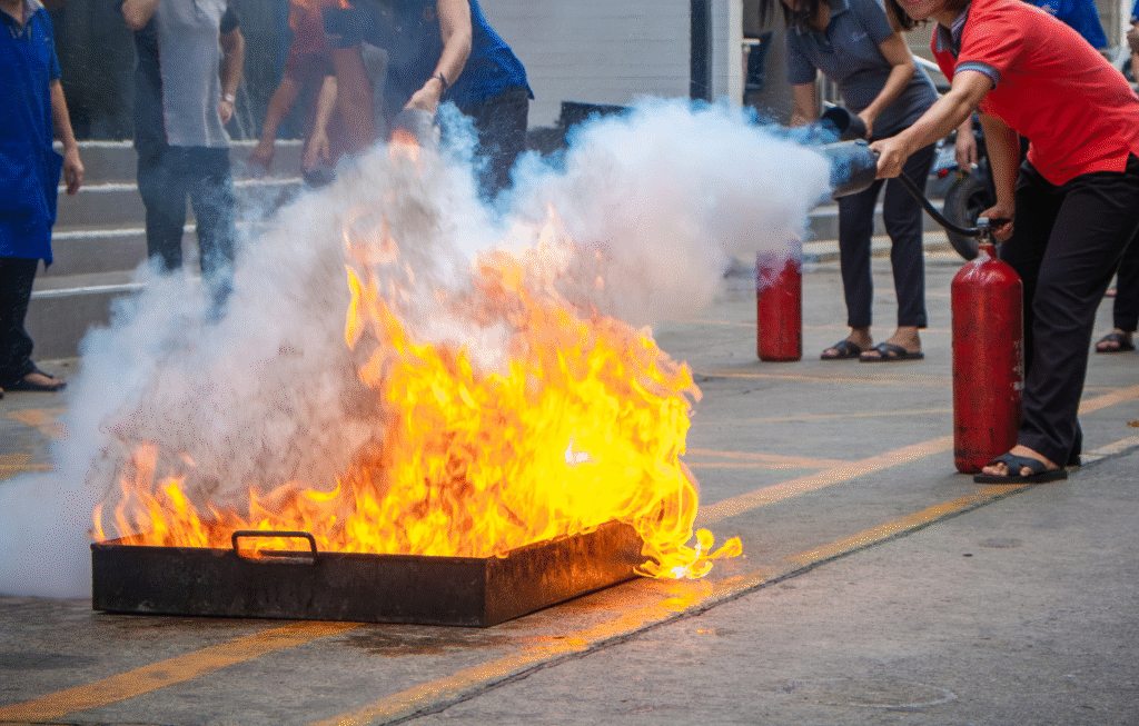 bac a feu pour formation incendie
